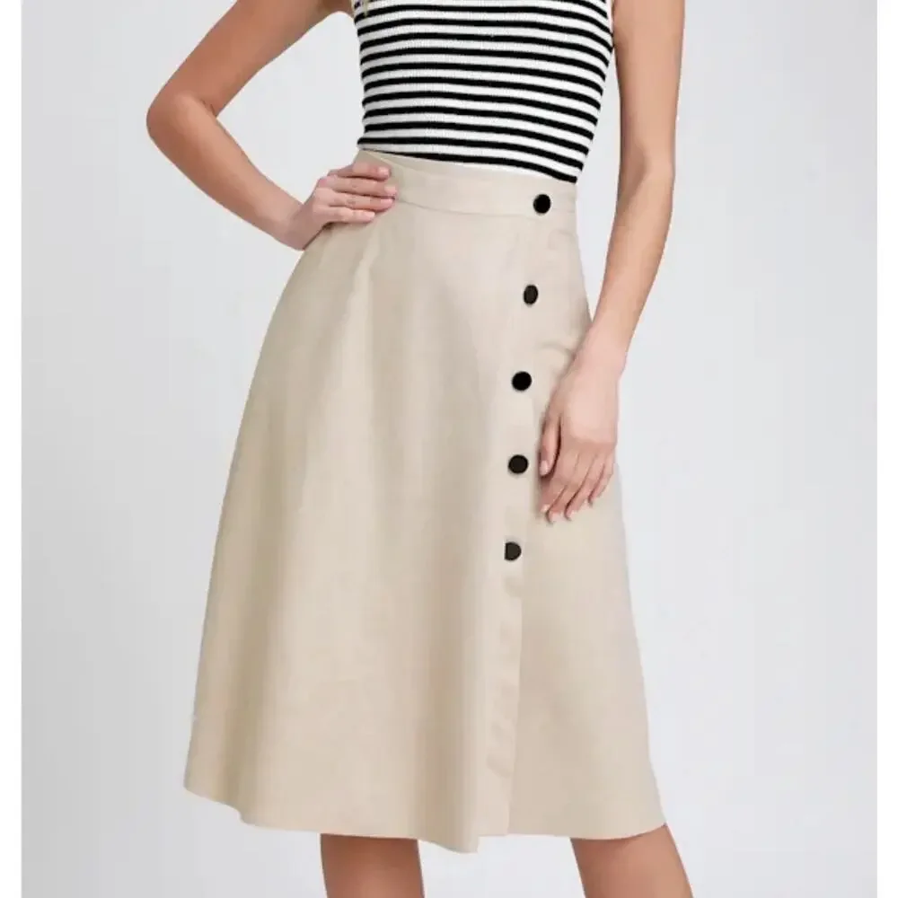 LULUS Vegan Brown Faux Suede Wrap Mini Skirt Small NEW‎